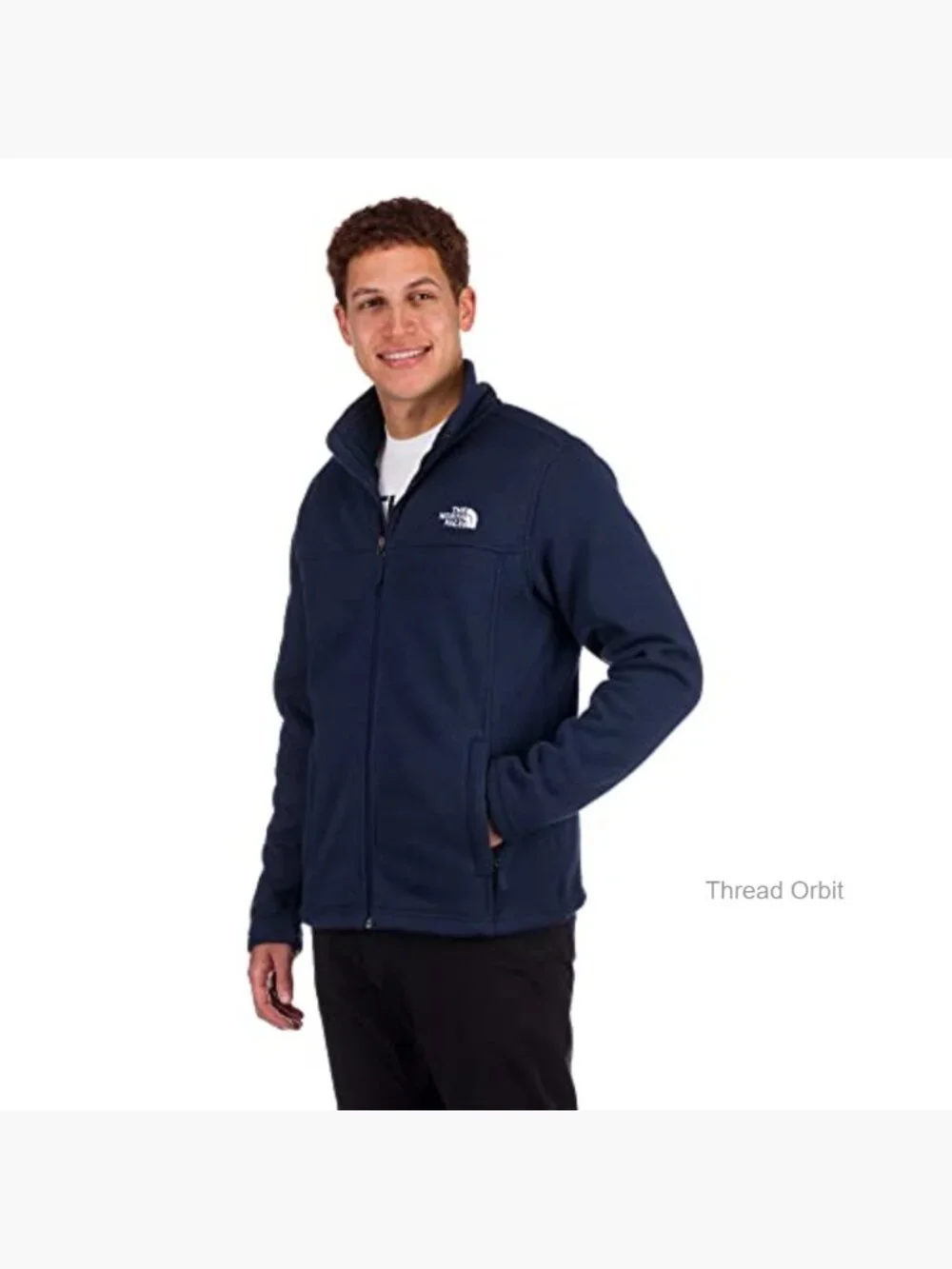Men's Full Zip Fleece Jacket with Stand Collar, Polyester